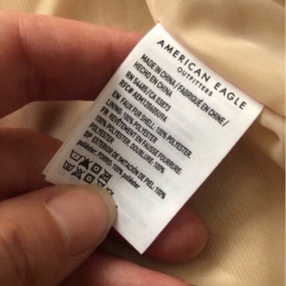 American Eagle Outfitters Tan Sherpa Bomber Jacket - Picture 6 of 9